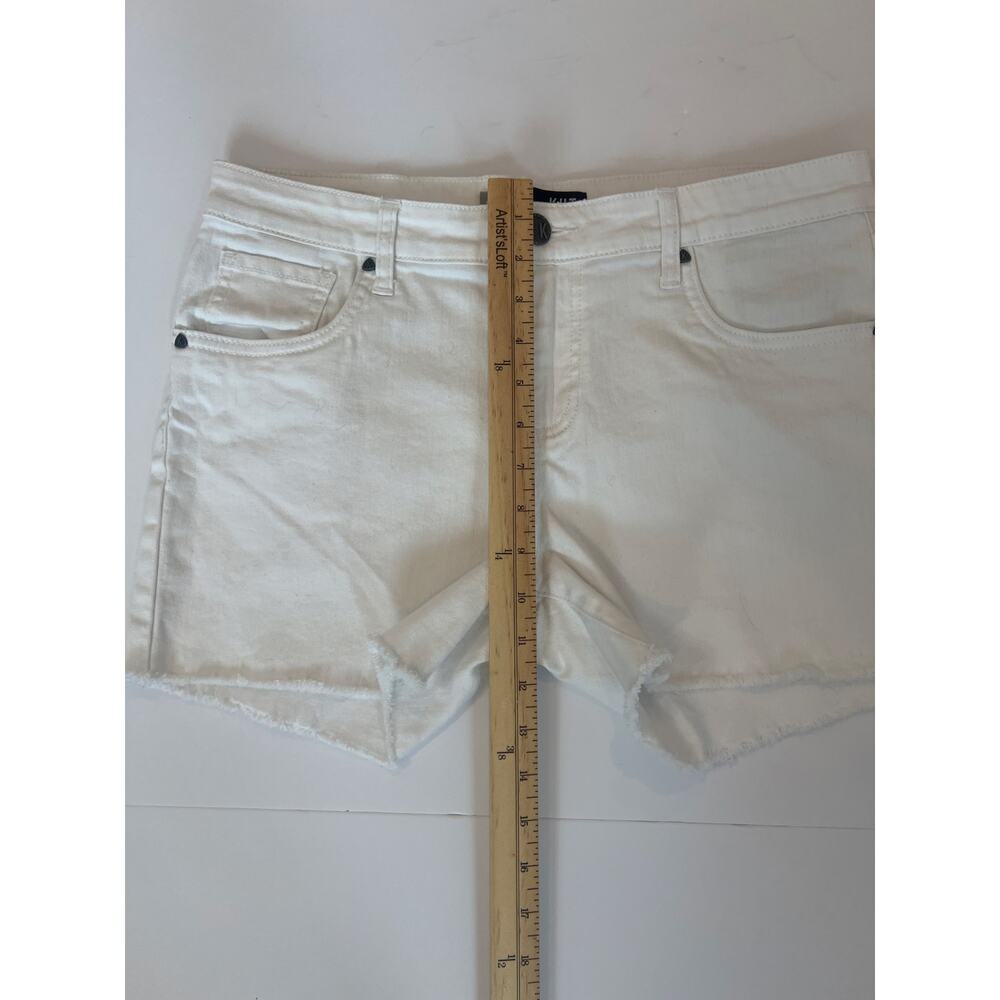 KUT FROM THE KLOTH GIDGET FRAY SHORTS WHITE SIZE 8 - Picture 13 of 13